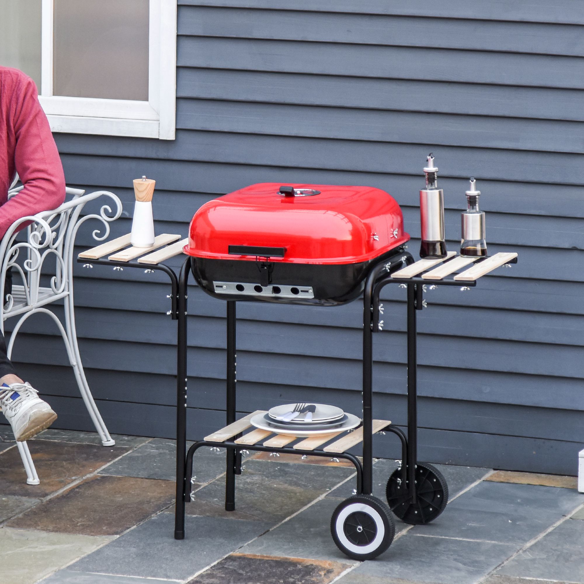 Red Charcoal Grill from Aosom.com