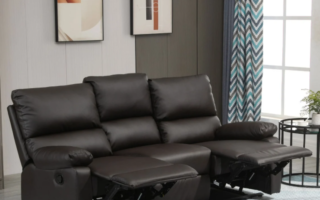 Black Leather Recliner Sofa by Aosom.com