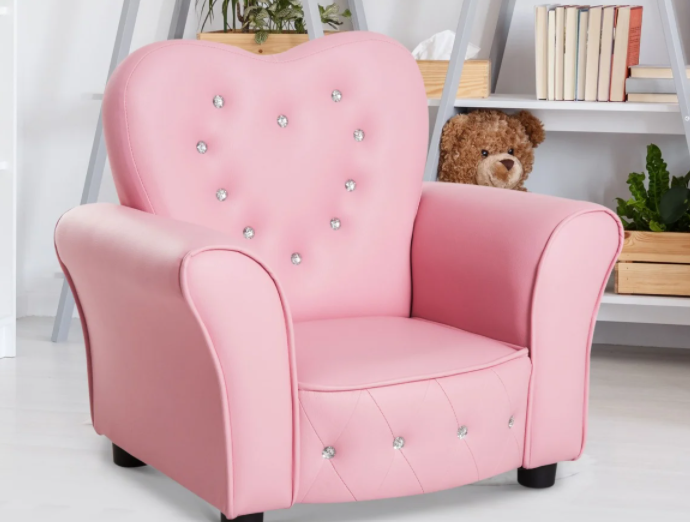 Pinked Tufted Kid's Sofa Chair