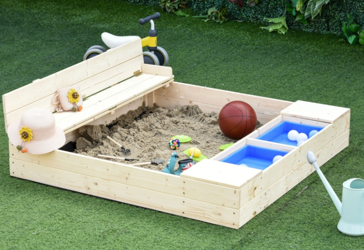 Wooden Sandbox for Soft Play by Aosom.com