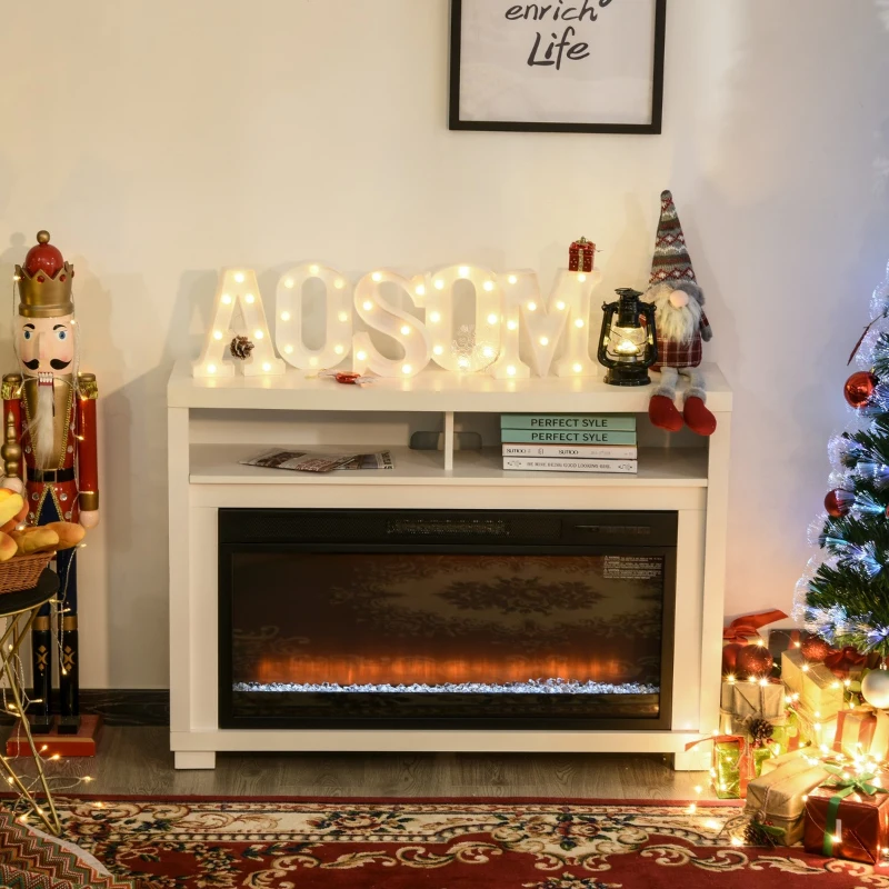 Electric Fireplace Mantel TV Stand