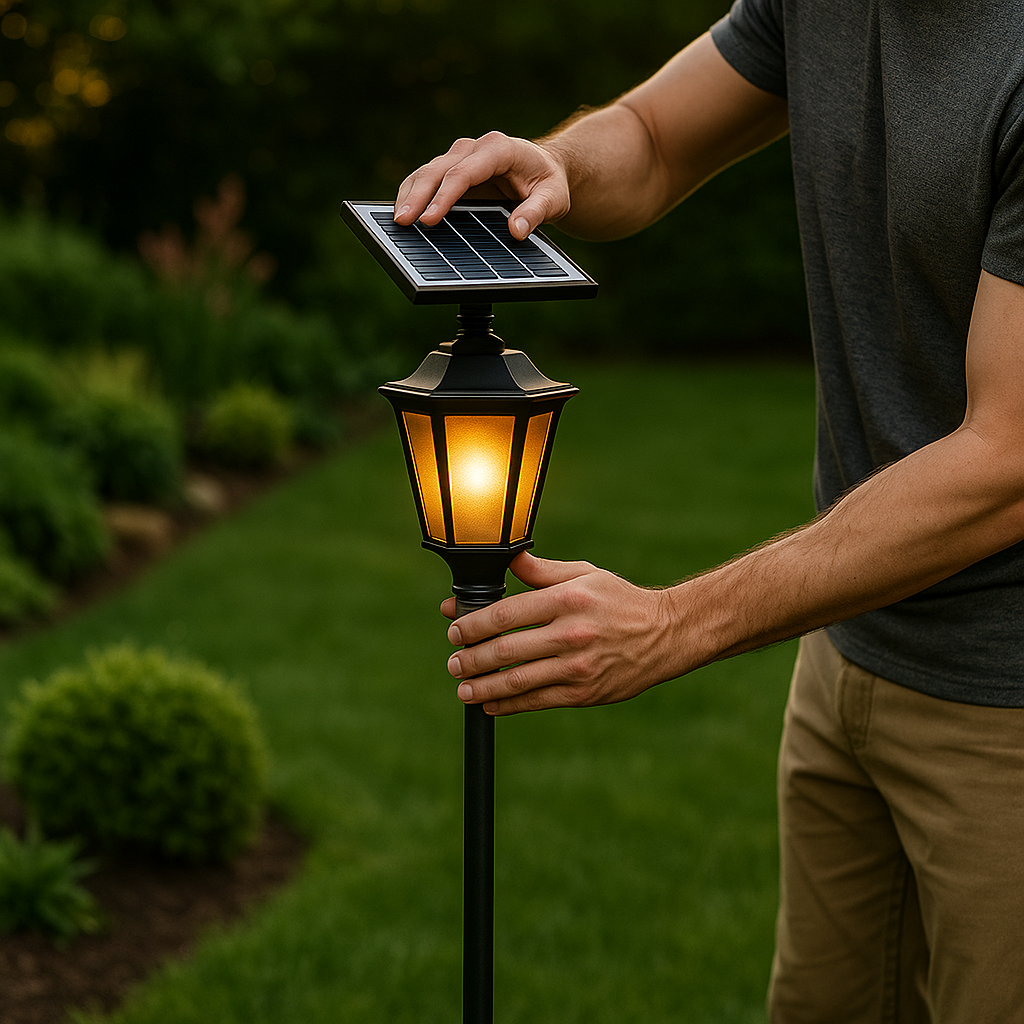 Simple and quick installation of outdoor solar lights with minimal effort.