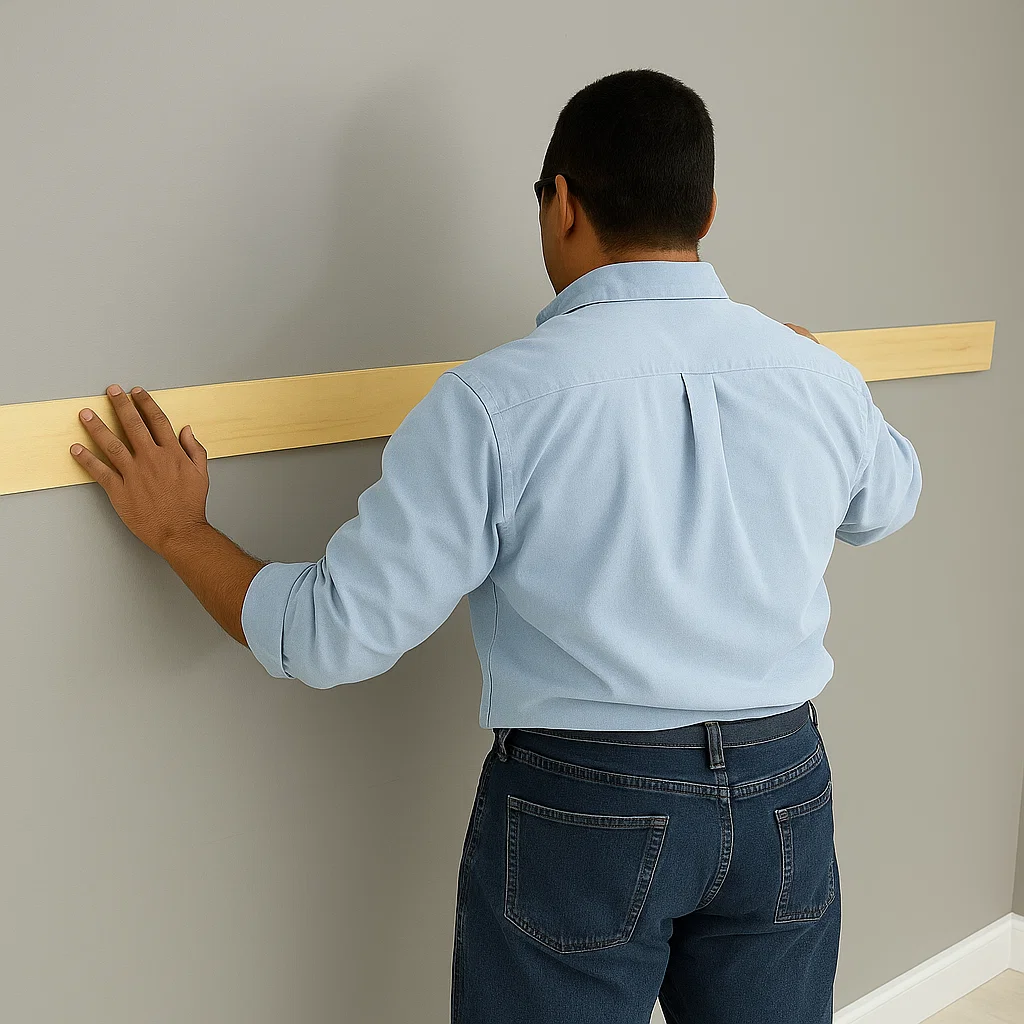 Installing a wood ledger board for cabinet support