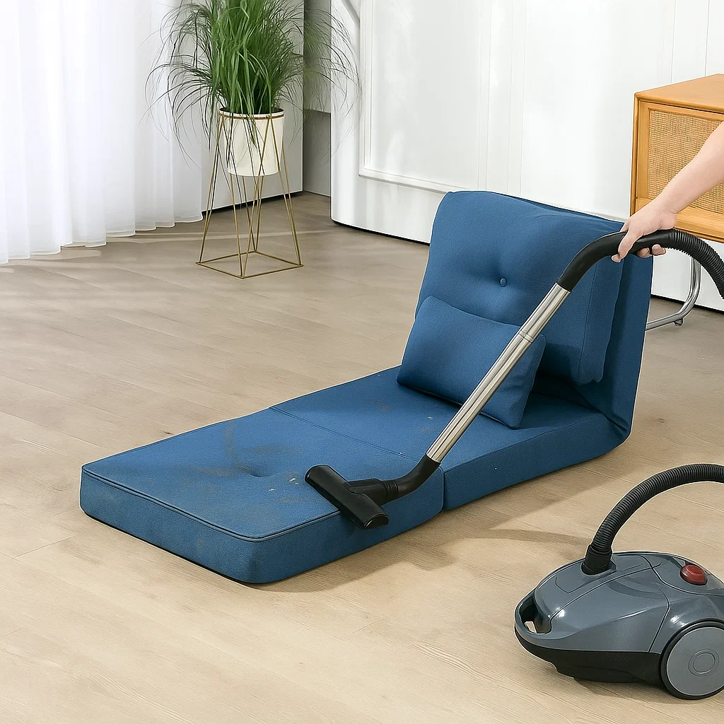 futon mattress vacuuming and spot cleaning upholstery tutorial