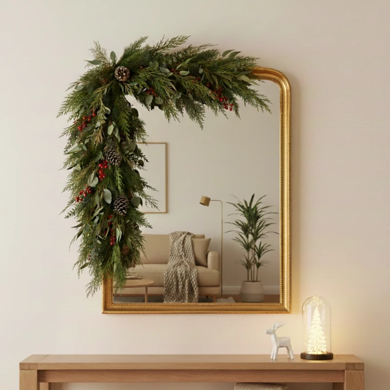 how to dress a mirror for christmas Best Decoration Mirror: Ideas Brighten Your Home COLOR:Orange/Fuchsia